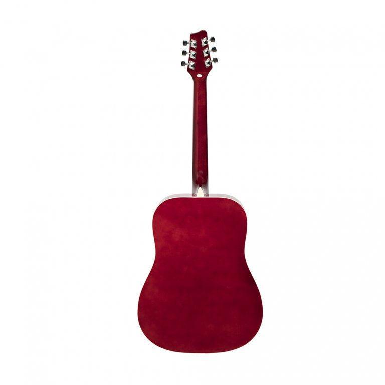 Stagg Red Dreadnought Acoustic Guitar With Basswood Top