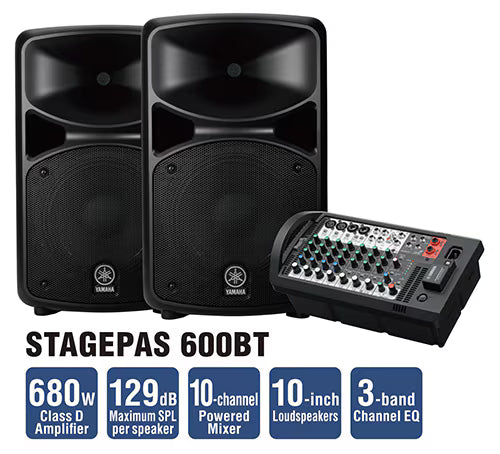 Yamaha Portable PA System STAGEPAS 600BT
