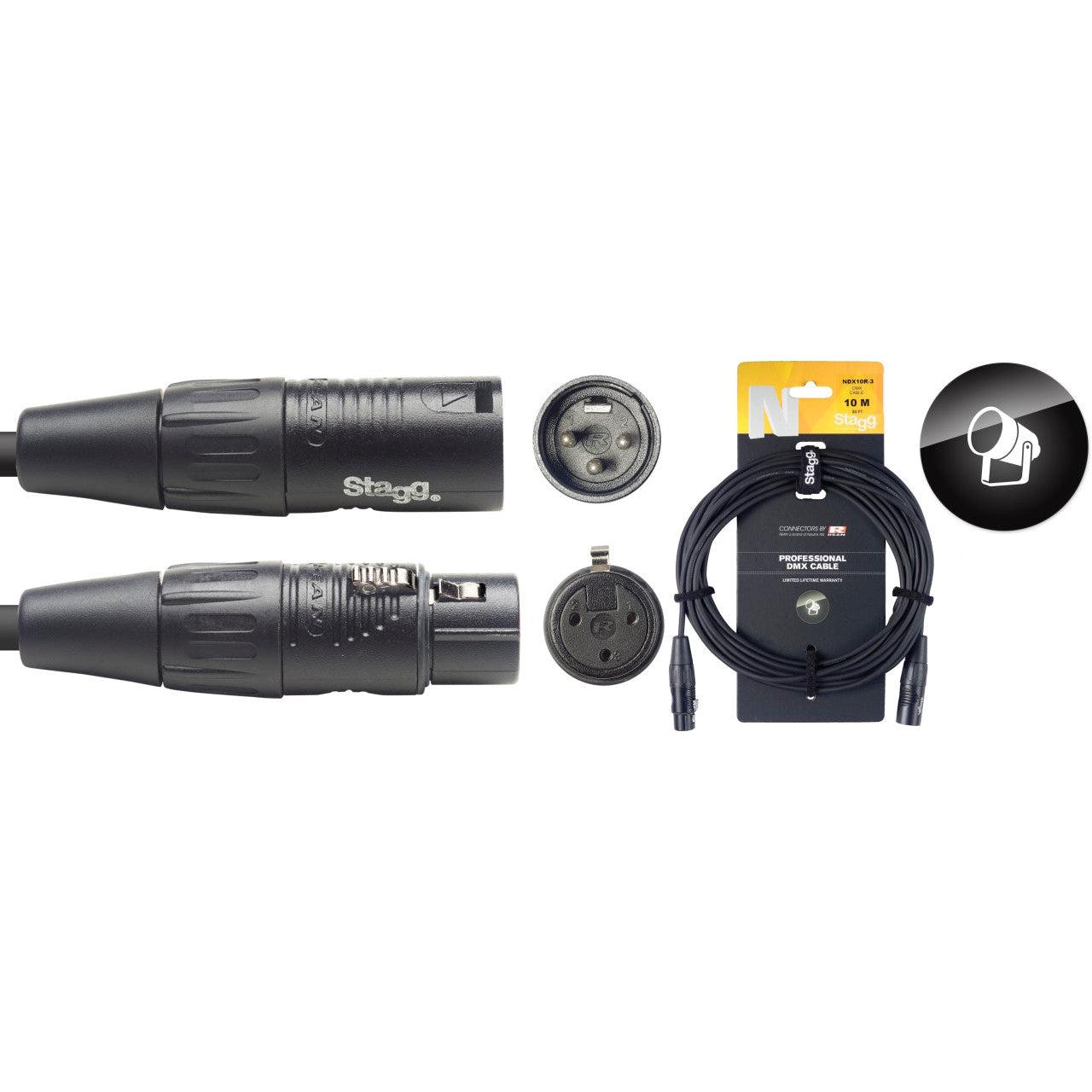 Stagg DMX kabel, XLR/XLR M/F - 3 Pins