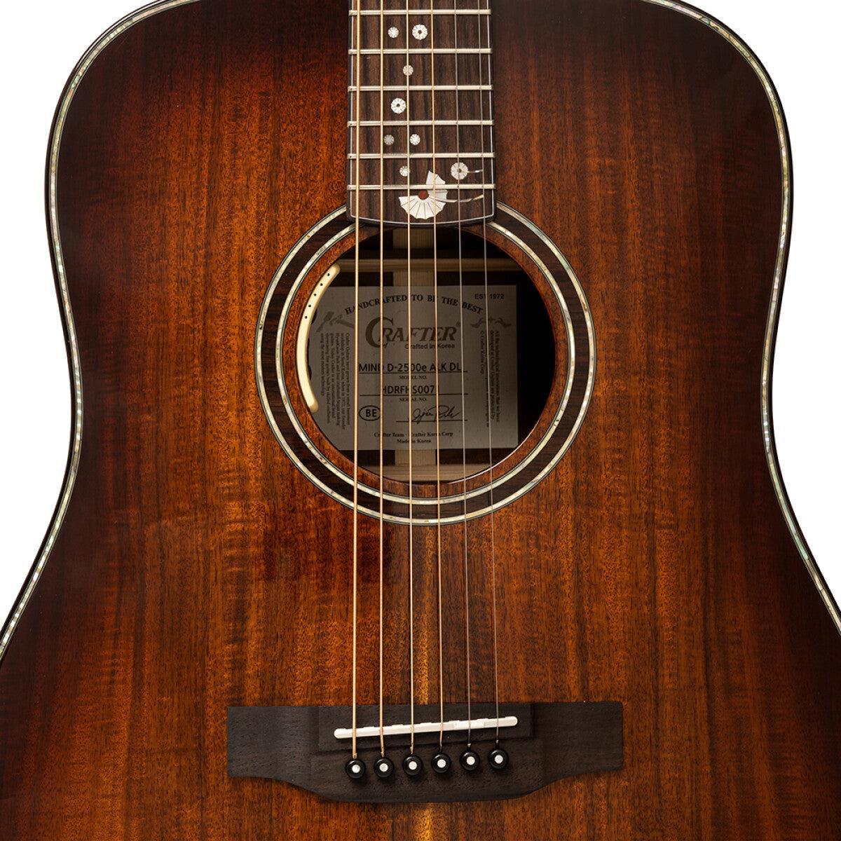CRAFTER MIND ALK DL DE Dreadnought akustisk-elektrisk guitar med massiv flammeret akacie-top