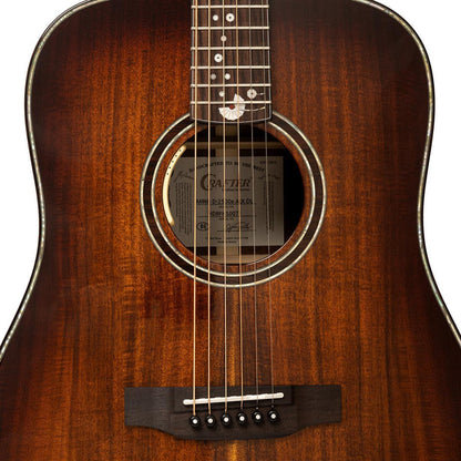 CRAFTER MIND ALK DL DE Dreadnought akustisk-elektrisk guitar med massiv flammeret akacie-top