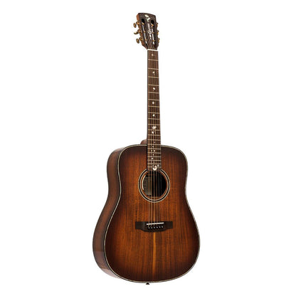 CRAFTER MIND ALK DL DE Dreadnought akustisk-elektrisk guitar med massiv flammeret akacie-top