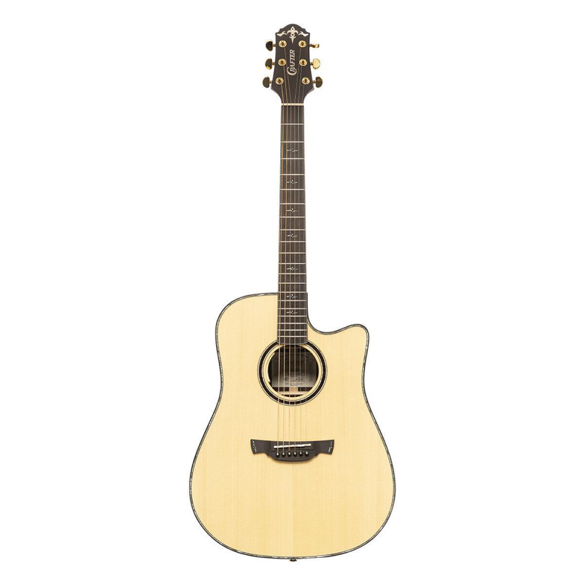 Crafter LX D-1000CE High-End LX1000-serien, dreadnought akustisk-elektrisk gitarr med massiv gran topp
