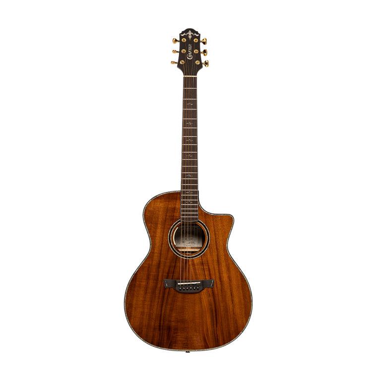 Crafter LX G-9000CE High-end Grand Auditorium-gitarr med solid koa-däck och LR Baggs Anthem Pick-Up
