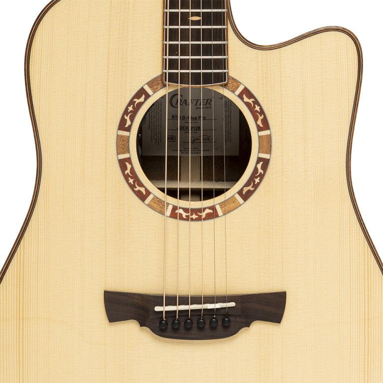 Crafter STG D16CE PRO Dreadnought guitar m/massiv gran dæk og DS-2 preamp system