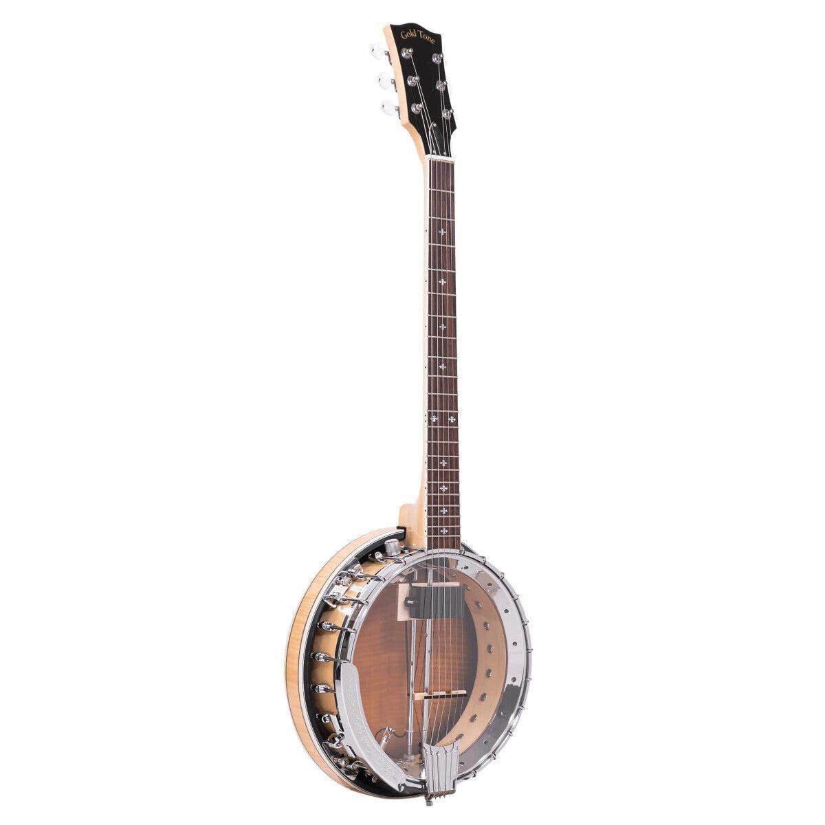 Gold Tone GT-750 Deluxe Banjitar med 6-strenget guitarhals og banjo-krop, med bell brass tone ring og pickup
