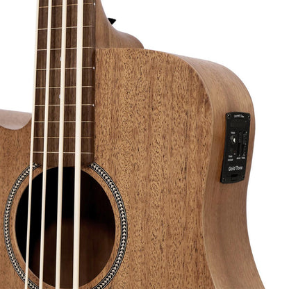 Gold Tone M-BASS25/FL/L 25" fretless akustisk-elektrisk mikrobas med mahogny topp och baksida ingår, vänsterhänt modell