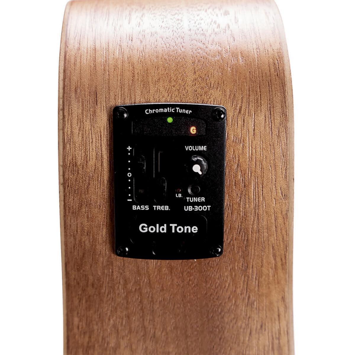 Gold Tone M-BASS25/FL/L 25" fretless akustisk-elektrisk mikrobas med mahogny topp och baksida ingår, vänsterhänt modell