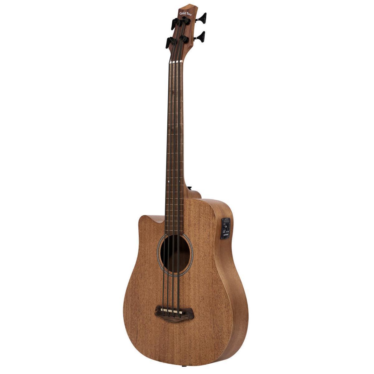 Gold Tone M-BASS25/FL/L 25" fretless akustisk-elektrisk mikrobas med mahogny topp och baksida ingår, vänsterhänt modell