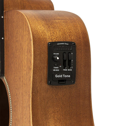 Gold Tone M-BASS25/L 25" akustisk-elektrisk mikrobas med mahogny topp och baksida ingår, vänsterhänt modell