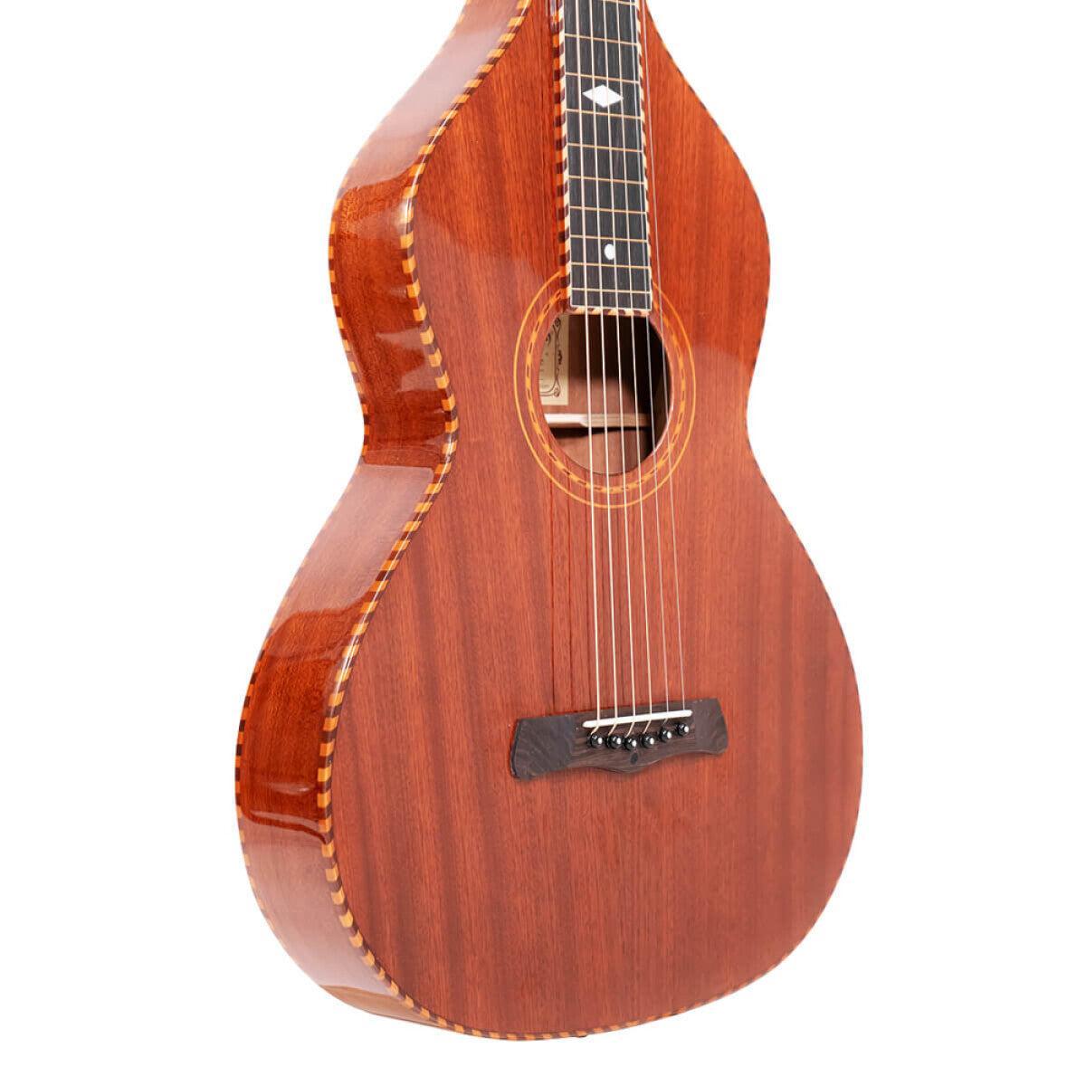 Gold Tone SM+ Weissenborn gitarr med massiv mahogny topp och hård skal