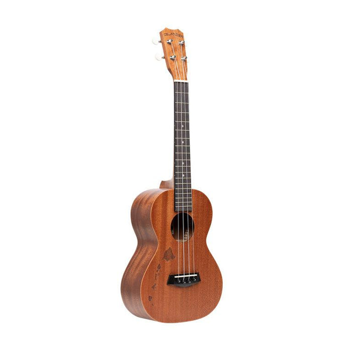 Islander MT-4-ISL Traditionell tenor ukulele med mahogny topp och gravyr på Hawaiiöarna