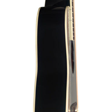 JN Guitars BES-A BK svart auditoriumgitarr m/solid grand deck