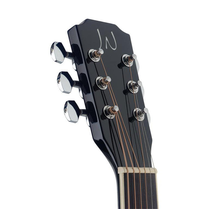 JN Guitars BES-A BK svart auditoriumgitarr m/solid grand deck