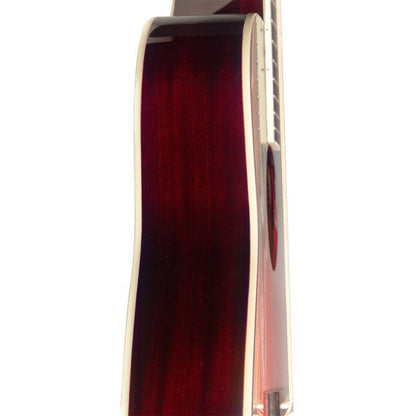 J.N Guitars BES-A TRB Transparent redburst auditorium guitar m/massiv gran dæk