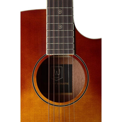 J.N Guitars BES-ACE DCB Dark cherryburst auditorium guitar m/massiv gran dæk og B-Band Pick-Up