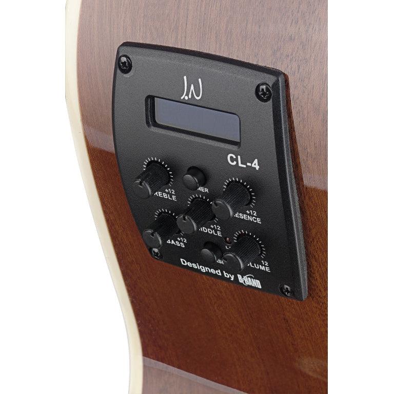 J.N Guitars BES-ACE DCB Dark cherryburst auditorium guitar m/massiv gran dæk og B-Band Pick-Up