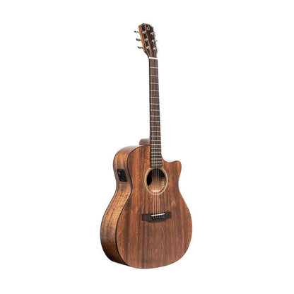 JN Guitars DOV-ACFI Auditoriumgitarr med massiv mahognydäck och Fishman Pick-up