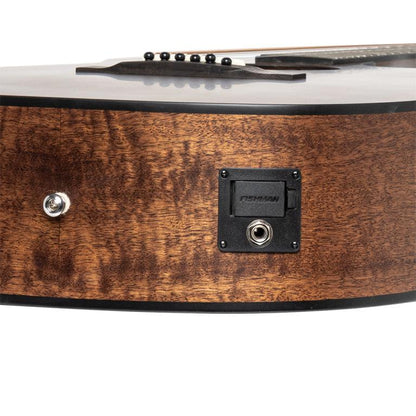 JN Guitars DOV-ACFI Auditoriumgitarr med massiv mahognydäck och Fishman Pick-up