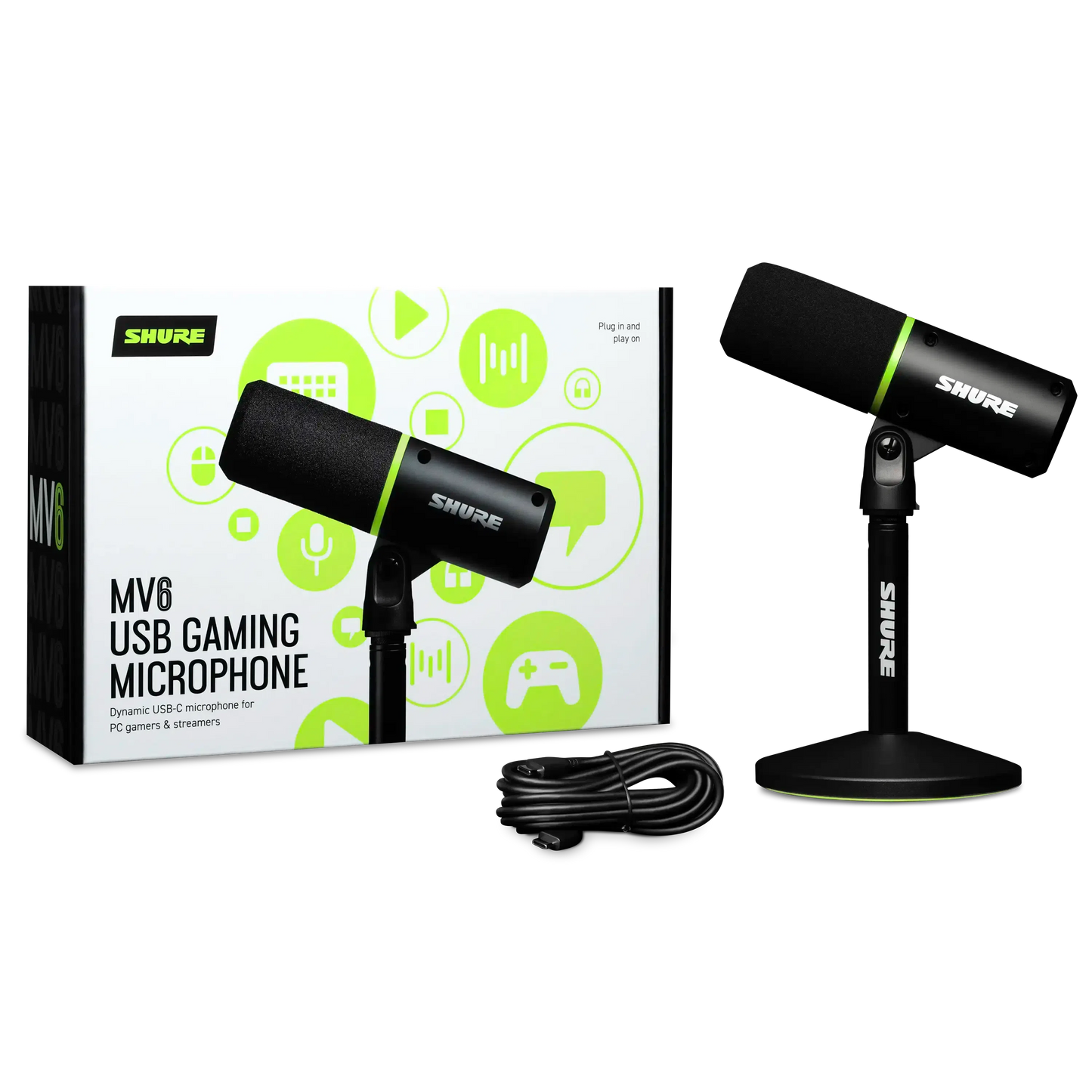 Shure MV6 USB mikrofon, sort