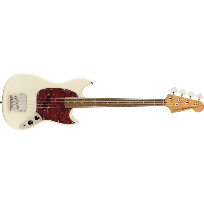 Squier Classic Vibe 60-tals Mustang Bas, Laurel Gripbräda, Olympic White