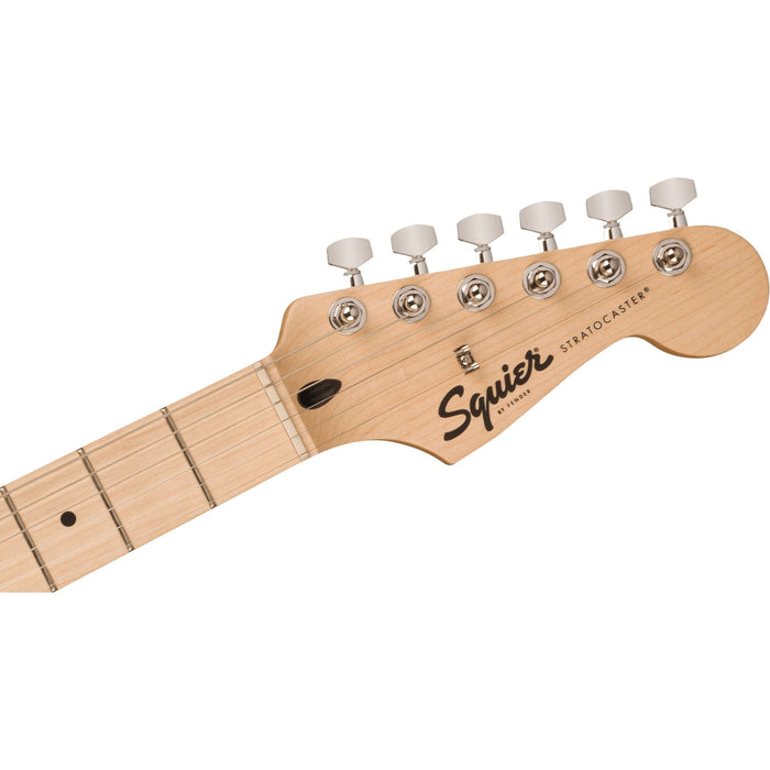 Squier Sonic™ Stratocaster® HSS, greppbräda i lönn, vit pickguard, Tahitian Coral