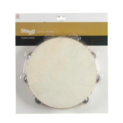 Stagg 10" Pre-Tuned træ tambourin med 2 rækker bjælder