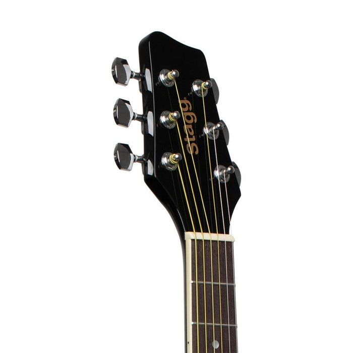 Stagg 3/4 Black Dreadnought Akustisk Gitarr Med Basswood Topp