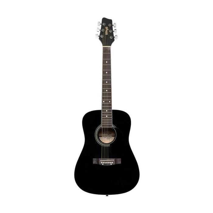 Stagg 3/4 Black Dreadnought Akustisk Gitarr Med Basswood Topp