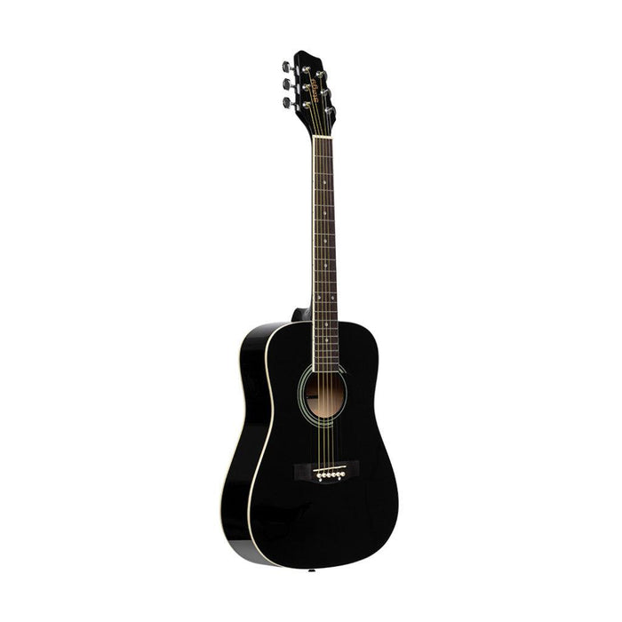 Stagg 3/4 Black Dreadnought Akustisk Gitarr Med Basswood Topp