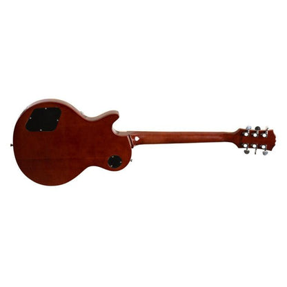 Stagg Deluxe-serien, massiv mahogni med AAA-flammet ahorntop, Dark Cherry Burst
