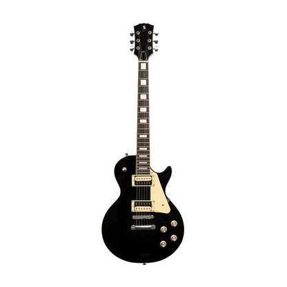 Stagg LP type el-guitar med massiv mahogni krop, Black