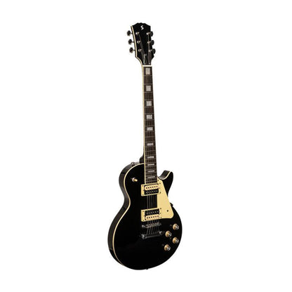 Stagg LP type el-guitar med massiv mahogni krop, Black