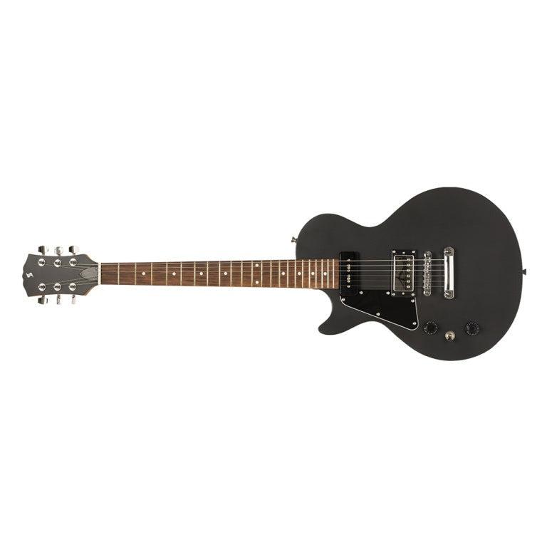 Stagg LP-type elguitar m/P90, sort, venstrehåndet