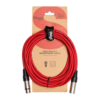 Stagg Microphone Cable, Xlr/Xlr (M/F), 6 M (20'), Red