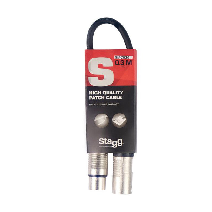 Stagg mikrofonkabel, Xlr/Xlr (M/F), 30 cm (11,8")