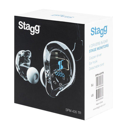 Stagg SPM-435 TR High-Resolution, 4 Drivers In-Ear monitors Transparent