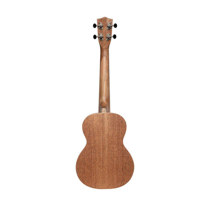 Stagg tenor ukulele med stort däck och svart nylonbaksida