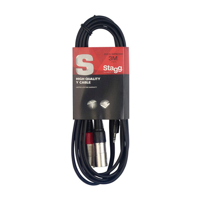 Stagg Y-kabel, Mini Jack/Xlr (M/M), 3 M (9')