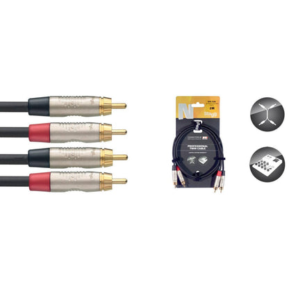 Stagg dual kabel, han phono til han phono