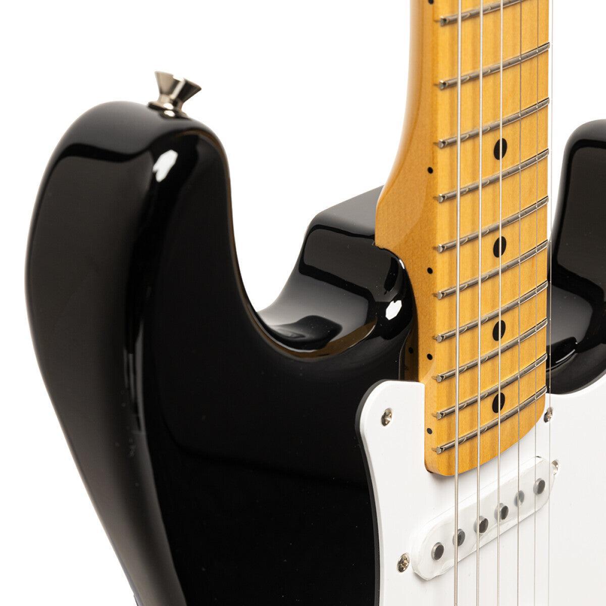 TOKAI TST95 BK/M Vintage solid body electric guitar, maple fingerboard, Black finish + case