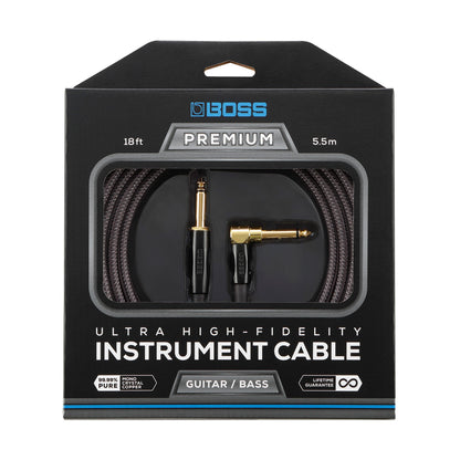 Boss Premium Instrumentkabel med rak - rätvinkel 1/4'' anslutning 