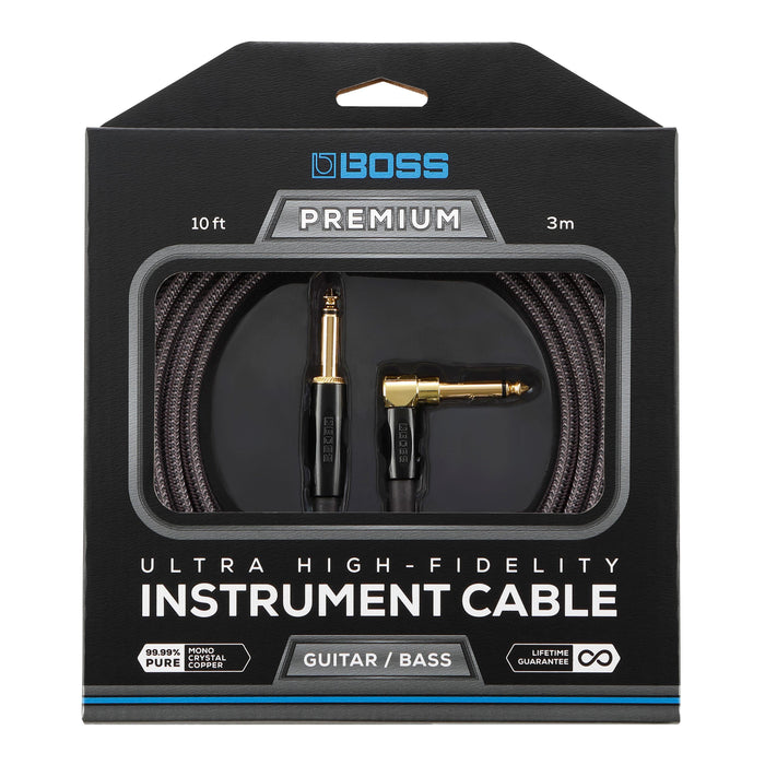 Boss Premium Instrumentkabel med rak - rätvinkel 1/4'' anslutning 