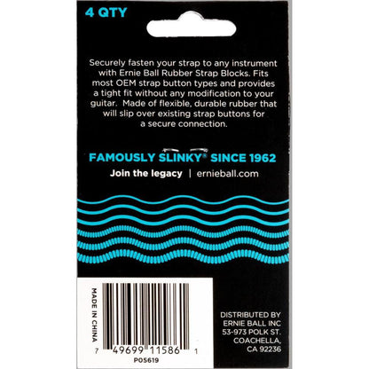 Ernie Ball EB-5619 Strap Blocks (4 stk.) Blå