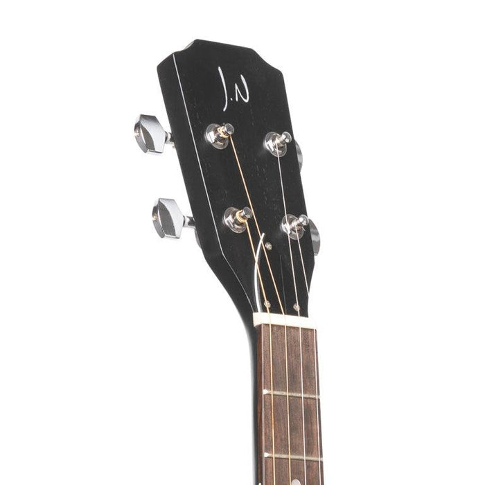JN Guitars CASK-FIRKCOAL Akustisk cigarrlåda gitarr med 4 strängar, sapeldäck