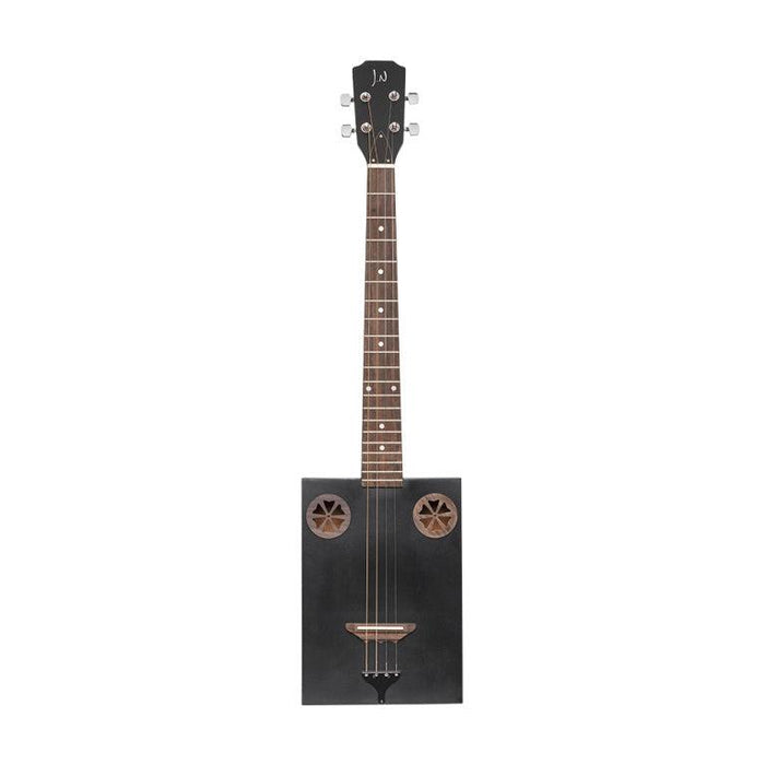 JN Guitars CASK-FIRKCOAL Akustisk cigarrlåda gitarr med 4 strängar, sapeldäck