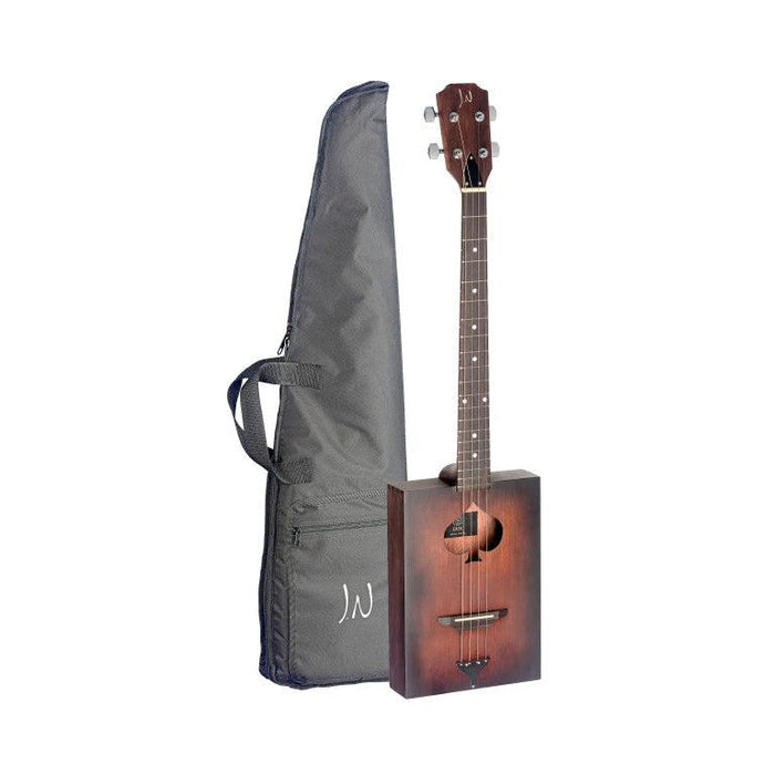 JN Guitars CASK-FIRKIN akustisk cigarrlåda gitarr med 4 strängar och topp i gran