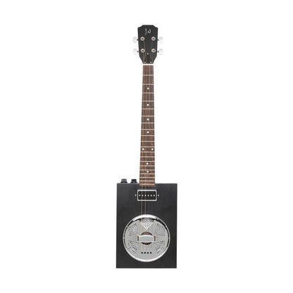 J.N Guitars CASK-PUNCHCOAL Acoustic-electric Cigar Box Guitar med 4 strenge, resonator, sapele dæk