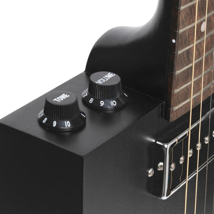 JN Guitars CASK-PUNCHCOAL Akustisk-elektrisk cigarrlåda gitarr med 4 strängar, resonator, sapeldäck