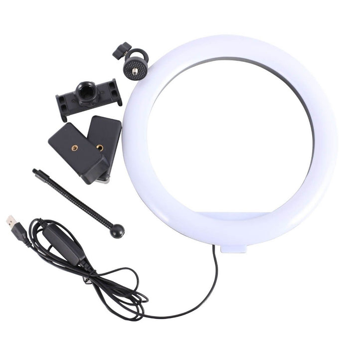 Spela in LED-15 golvvideolampa med mobilhållare